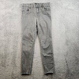 Kut From The Kloth Womens Connie High Rise Jeans Size 8 Gray Striped Ankle Denim